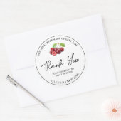 シンプル自家製さくらんぼジャムサンキューレーベル ラウンドシール (封筒)