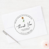 シンプル自家製ひまわり油サンキューラベル ラウンドシール (封筒)