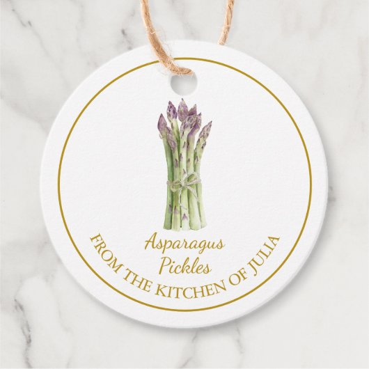 シンプル自家製アスパラガスのピクルスつるラベル フェイバータグ (正面)