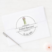 シンプル自家製アスパラガスラベル ラウンドシール (封筒)