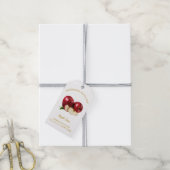 シンプル自家製アップルジャつるムラベルLホワイト ギフトタグ (より糸付き)