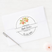 シンプル自家製アップルバターラベル ラウンドシール (封筒)