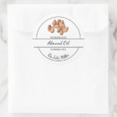 シンプル自家製アーモンド油ラベル ラウンドシール (バッグ)