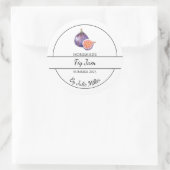 シンプル自家製イチジクのジャムラベル ラウンドシール (バッグ)