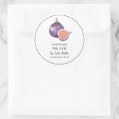 シンプル自家製イチジクのジャムラベル ラウンドシール (バッグ)