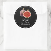 シンプル自家製イチジクのジャムラベル ラウンドシール (バッグ)