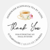 シンプル自家製エキナセアティーサンキューラベル ラウンドシール (正面)