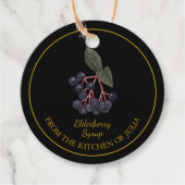 シンプル自家製エルダーベリーシロップつるラベル フェイバータグ (正面)