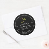 シンプル自家製エルダーベリージャムラベル ラウンドシール (封筒)