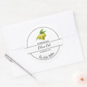 シンプル自家製オリーブ油ラベル ラウンドシール (封筒)