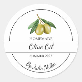 シンプル自家製オリーブ油ラベル ラウンドシール