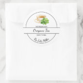 シンプル自家製オレガノティーラベル ラウンドシール (バッグ)