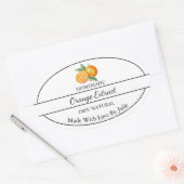 シンプル自家製オレンジエキストラベル 楕円形シール (封筒)