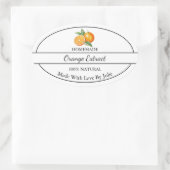 シンプル自家製オレンジエキストラベル 楕円形シール (バッグ)