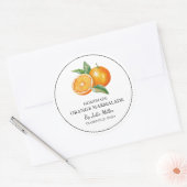 シンプル自家製オレンジマーマレイドラベル ラウンドシール (封筒)