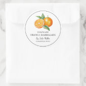 シンプル自家製オレンジマーマレイドラベル ラウンドシール (バッグ)