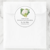 シンプル自家製カリフラワーラベル ラウンドシール (バッグ)