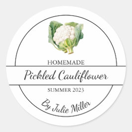 シンプル自家製カリフラワーラベル ラウンドシール