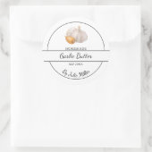 シンプル自家製ガーリックバターラベル ラウンドシール (バッグ)