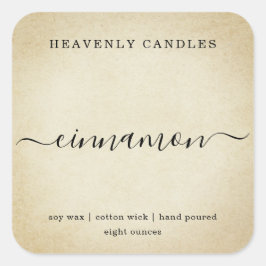 シンプル自家製キャンドルステッカー スクエアシール