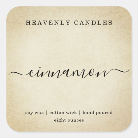 シンプル自家製キャンドルステッカー スクエアシール (正面)