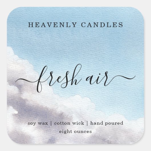 シンプル自家製キャンドルステッカー スクエアシール (正面)