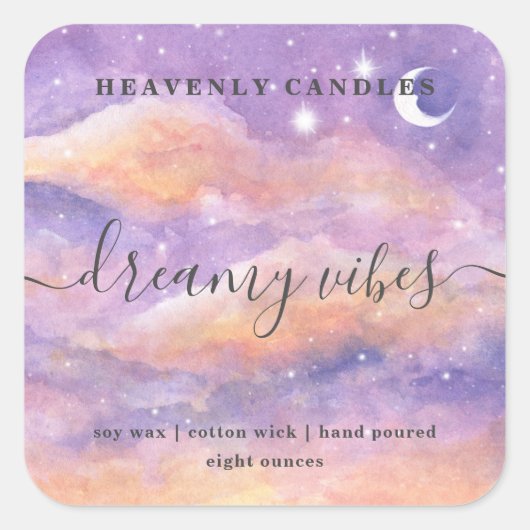 シンプル自家製キャンドルステッカー スクエアシール (正面)