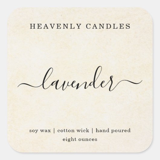 シンプル自家製キャンドルステッカー スクエアシール (正面)