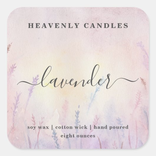 シンプル自家製キャンドルステッカー スクエアシール (正面)