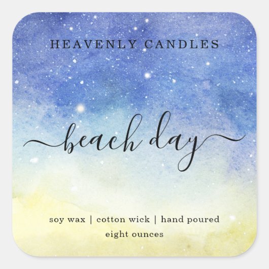 シンプル自家製キャンドルステッカー スクエアシール (正面)