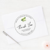 シンプル自家製キュウリ漬けキュウリありがとうラベル ラウンドシール (封筒)