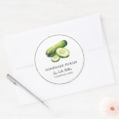 シンプル自家製キュウリ漬けラベル ラウンドシール (封筒)