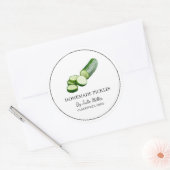 シンプル自家製キュウリ漬けラベル ラウンドシール (封筒)