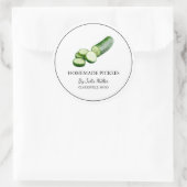 シンプル自家製キュウリ漬けラベル ラウンドシール (バッグ)