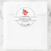 シンプル自家製クランベリージャムラベル ラウンドシール (バッグ)