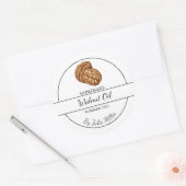 シンプル自家製クルミ油ラベル ラウンドシール (封筒)