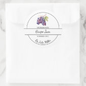 シンプル自家製グレープジャムラベル ラウンドシール (バッグ)