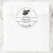 シンプル自家製グレープジャムラベル ラウンドシール (バッグ)