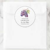 シンプル自家製グレープジャムラベル ラウンドシール (バッグ)