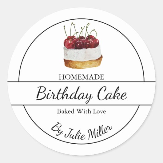 シンプル自家製ケーキラベル ラウンドシール (正面)
