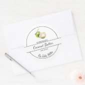 シンプル自家製ココナッツバターラベル ラウンドシール (封筒)