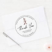 シンプル自家製コーヒー抽出ありがとうラベル ラウンドシール (封筒)