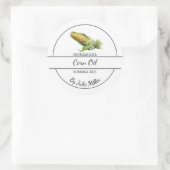 シンプル自家製コーン油ラベル ラウンドシール (バッグ)