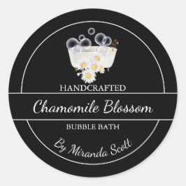 シンプル自家製シャモミールバブルバスラベル ラウンドシール