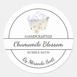 シンプル自家製シャモミールバブルバスラベル ラウンドシール