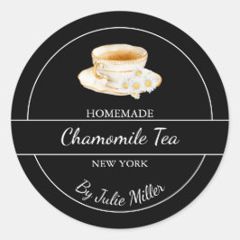 シンプル自家製シャモミール茶ラベル ラウンドシール