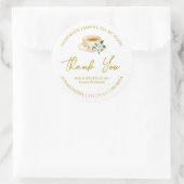 シンプル自家製ジャスミン茶ありがとうラベル ラウンドシール (バッグ)