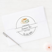 シンプル自家製ジャスミン茶ラベル ラウンドシール (封筒)