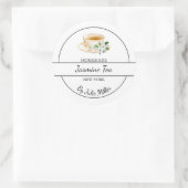 シンプル自家製ジャスミン茶ラベル ラウンドシール (バッグ)