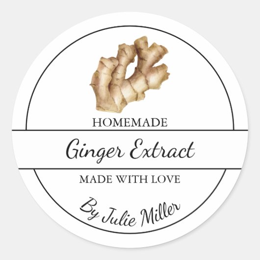 シンプル自家製ジンジャーエキストラベル ラウンドシール (正面)